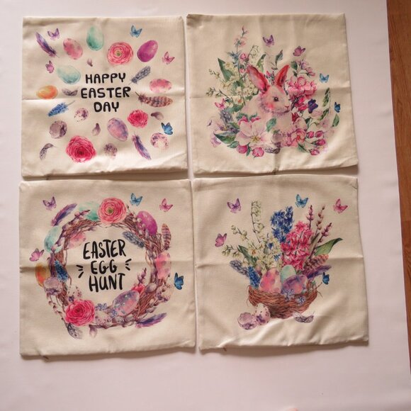 New Flyart Easter Pillow Covers With Zippers Set of 4 - Picture 2 of 8